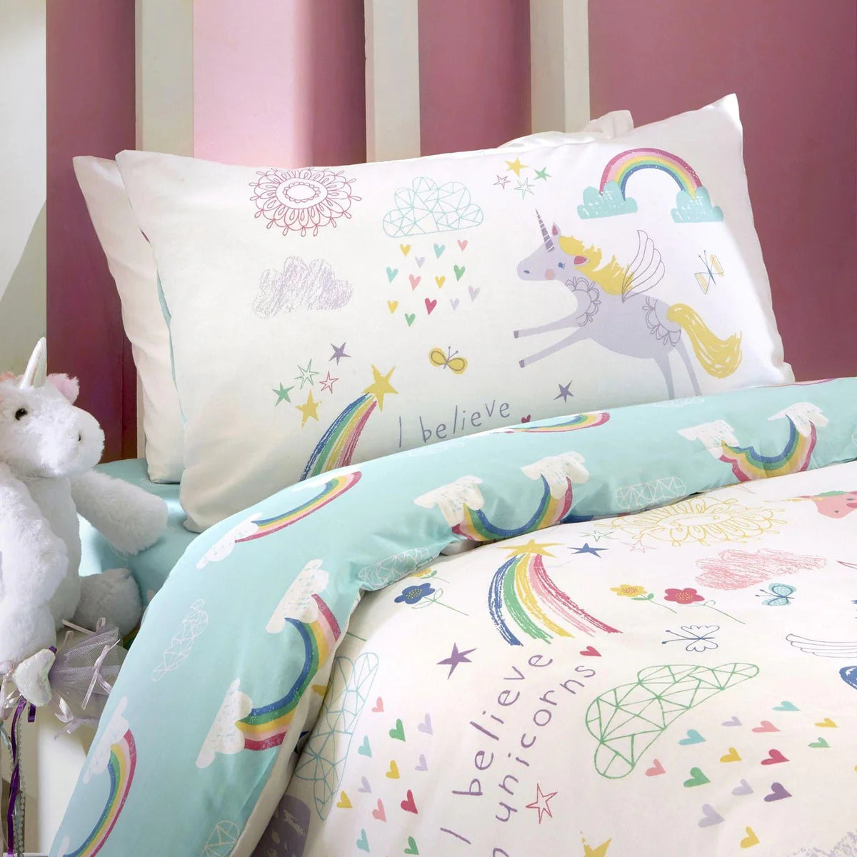 Rainbow Unicorn Duvet Cover Set by Bedlam