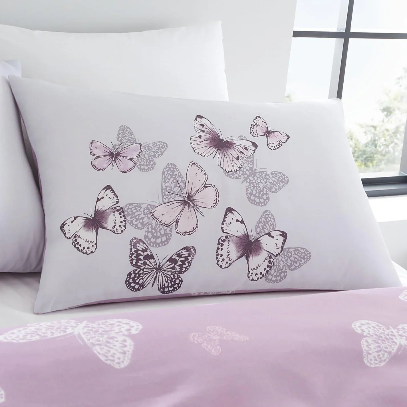Catherine Lansfield Canterbury Floral Duvet Cover Set - Heather