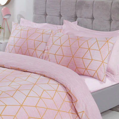 Calvin Geometric Ombre Blush Pink Duvet Cover Set