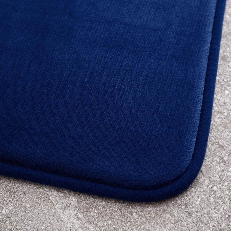 Anti-Bacterial Bath & Pedestal Mat Set Navy