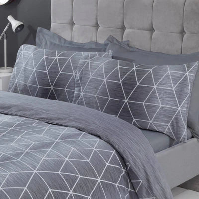 Calvin Geometric Ombre Grey Duvet Cover Set