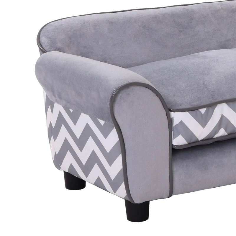 Velvet-Feel Small Dog Pet Bed - Grey