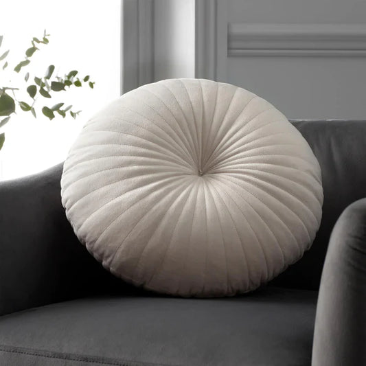 Pleated Round Cushion Natural