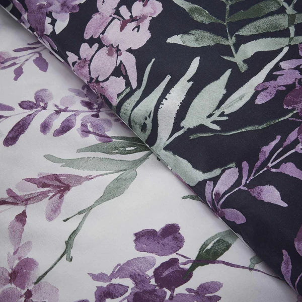 Wisteria Floral Reversible Navy & White Duvet Cover Set by Catherine Lansfield