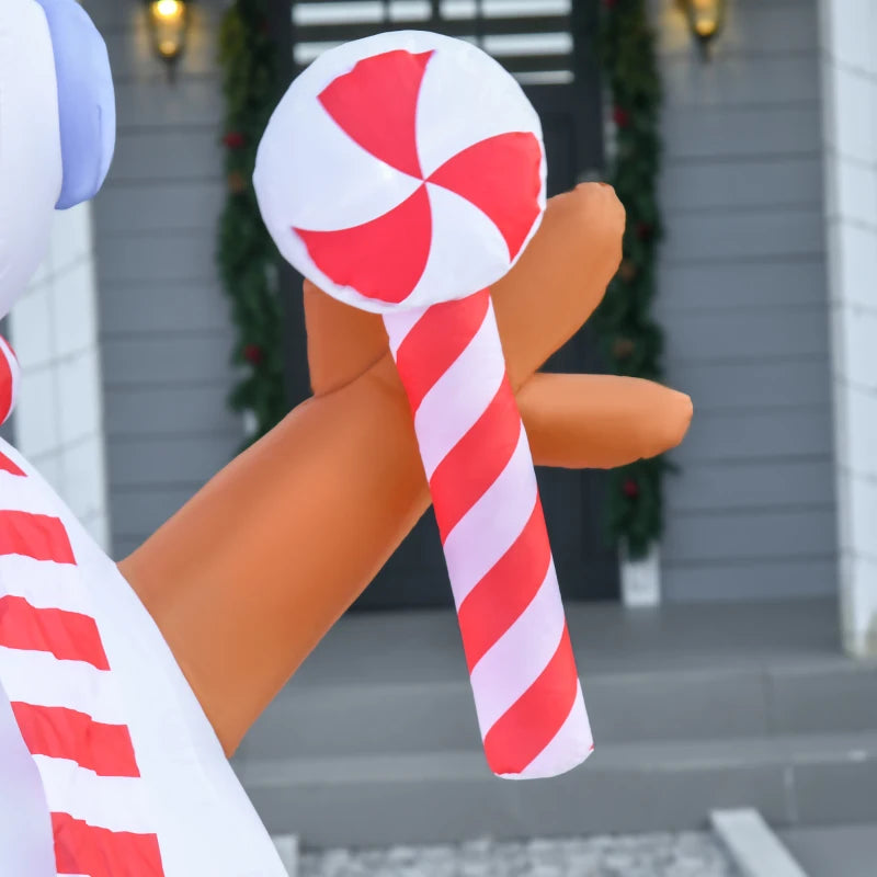 8ft Christmas Inflatable Snowman with Candy and Rotating Lights