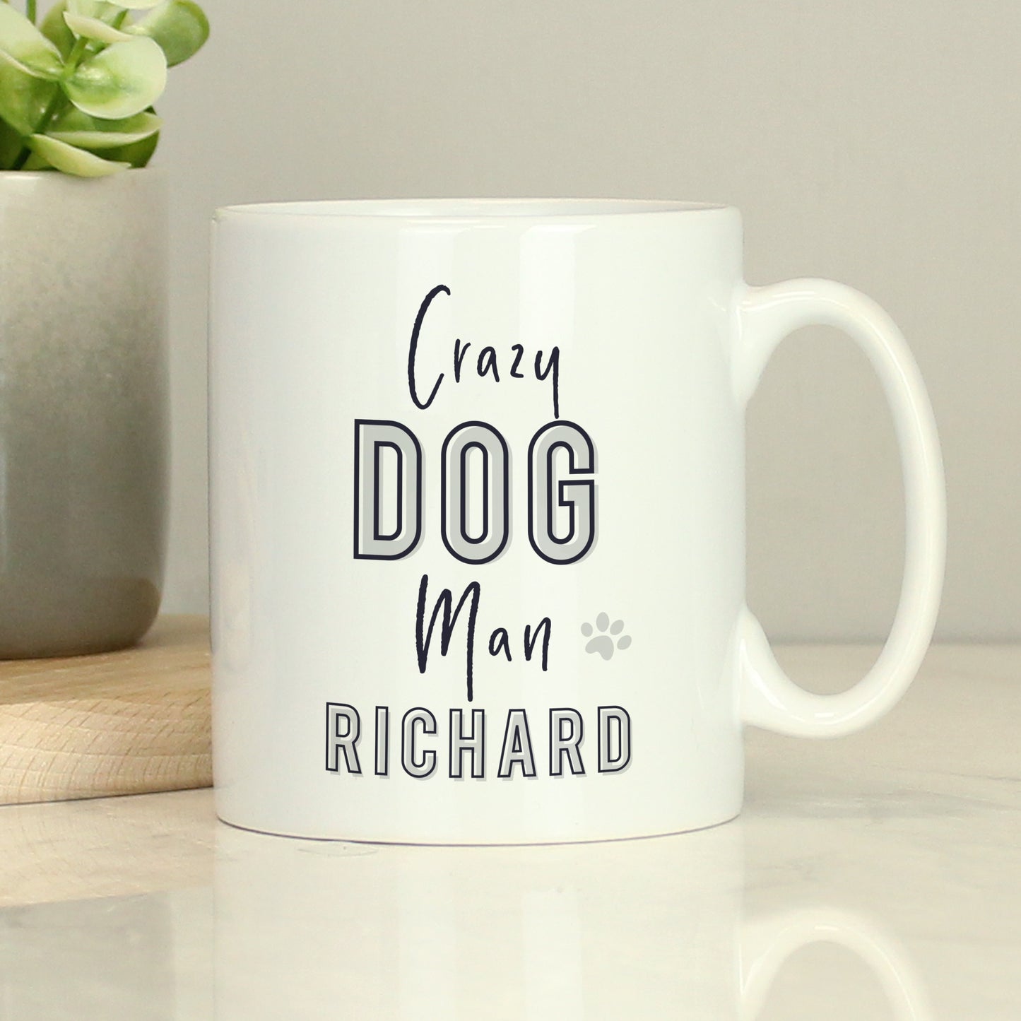 Personalised Crazy Dog Man Mug