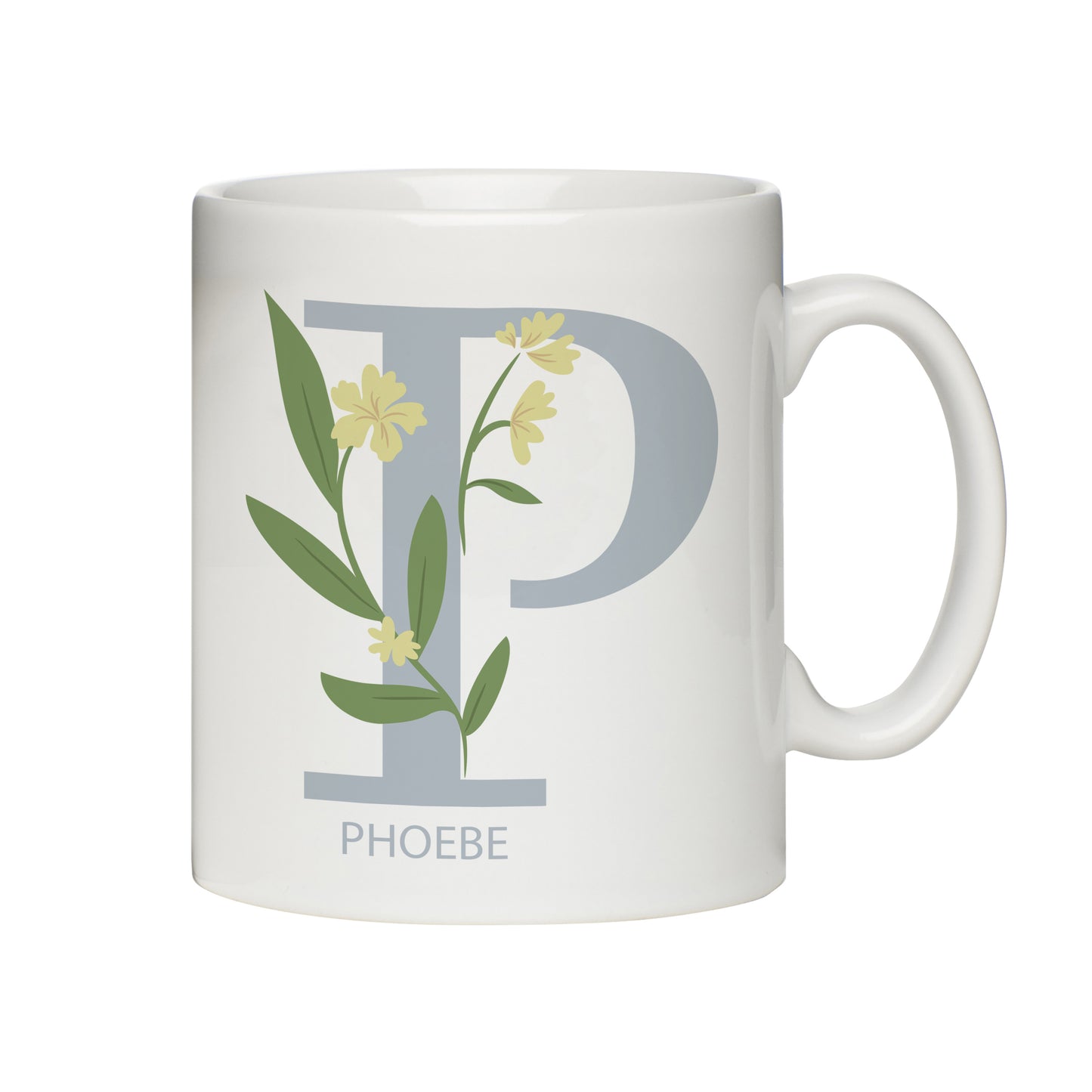 Personalised Floral Initial Mug