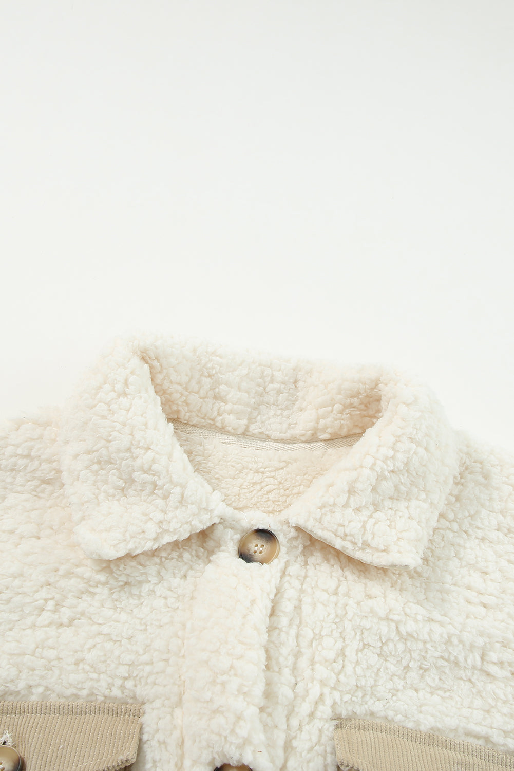 Flap Pocket Single Breasted Teddy Coat