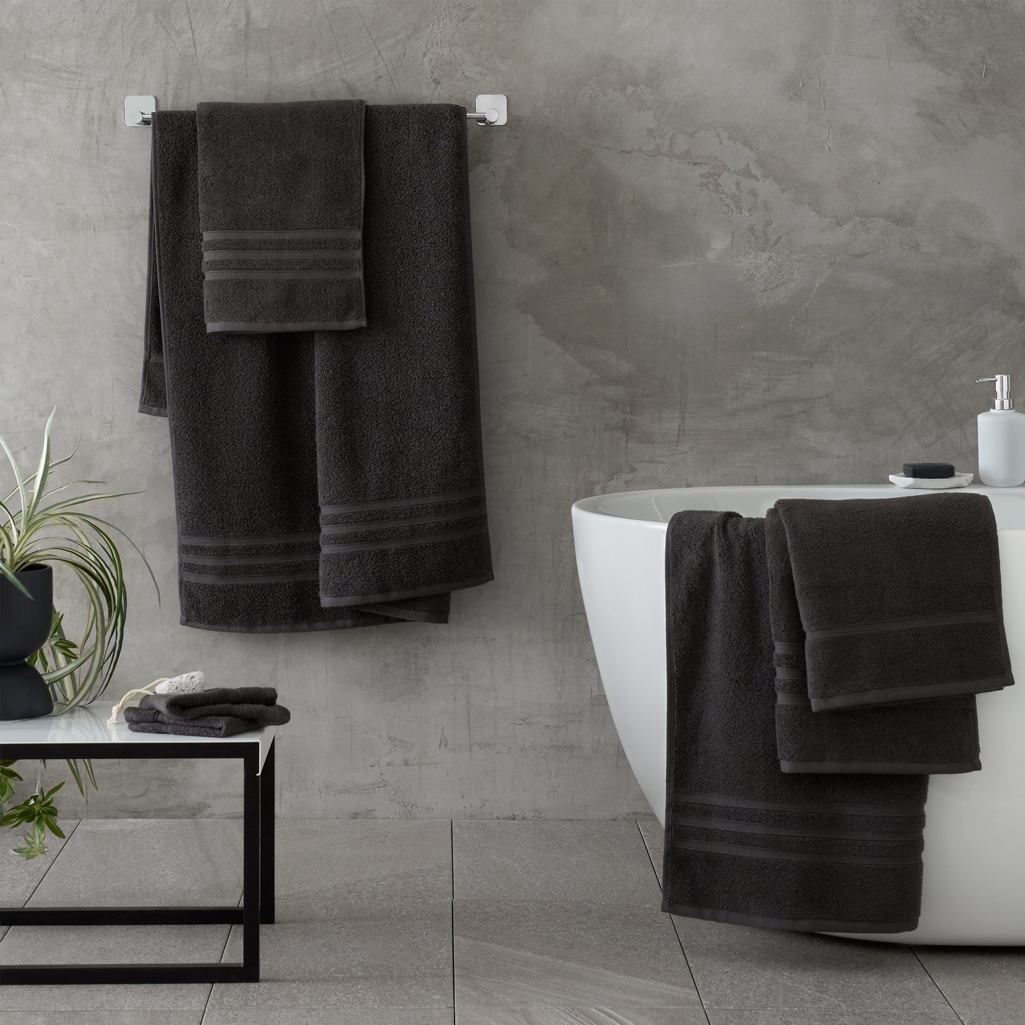 Zero Twist 6 Piece Towel Bale Set in Charcoal by Catherine Lansfield