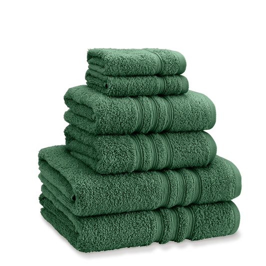 Zero Twist 6 Piece Towel Bale Set in Dark Green by Catherine Lansfield