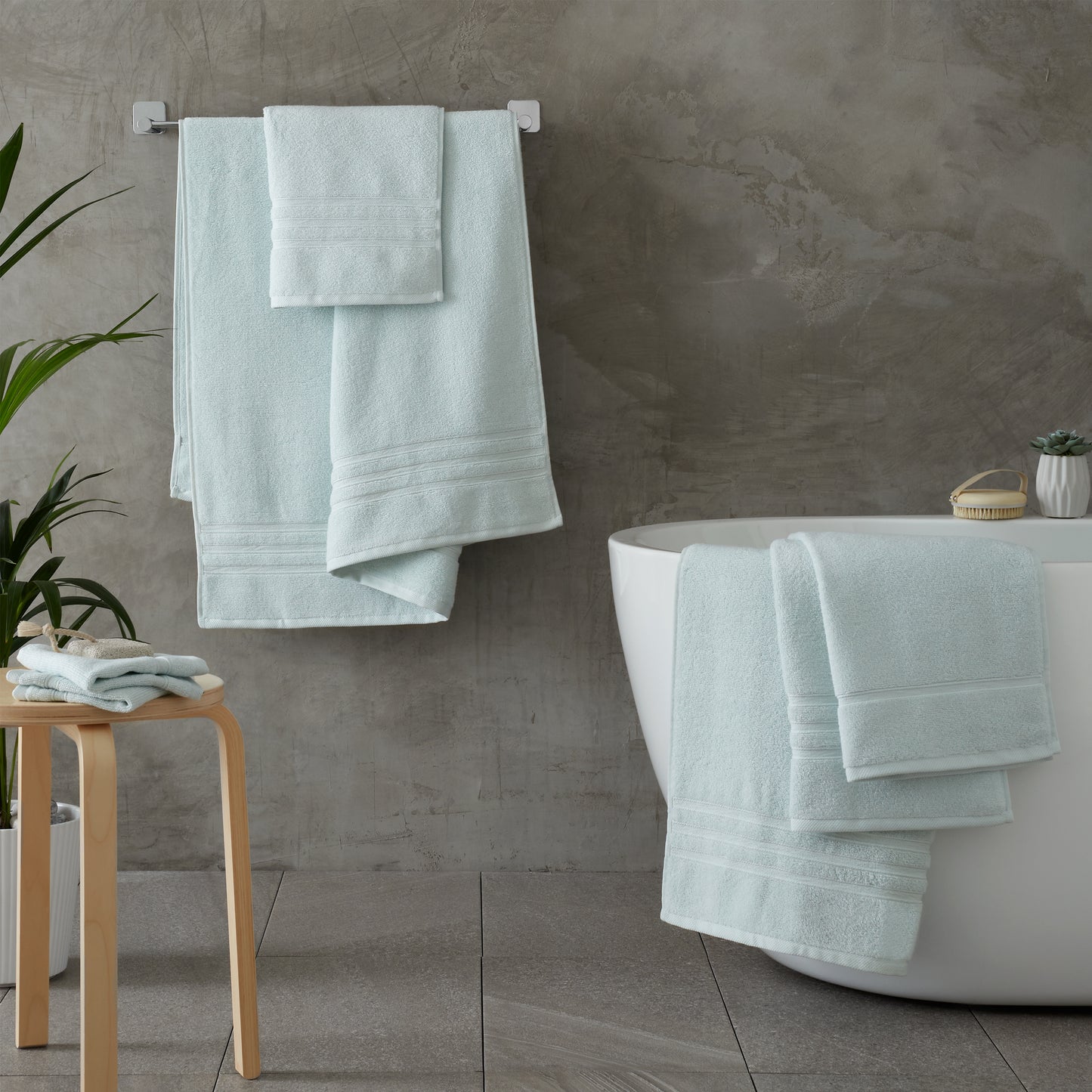 Zero Twist 6 Piece Towel Bale Set in Duck Egg by Catherine Lansfield