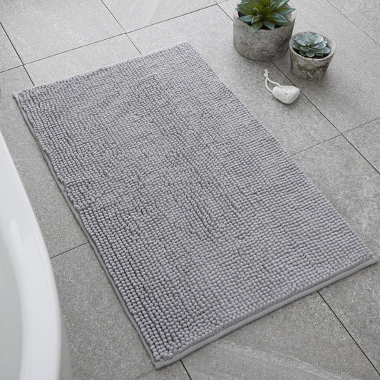 Catherine Lansfield Bobble Textured Bath Mat in Silver