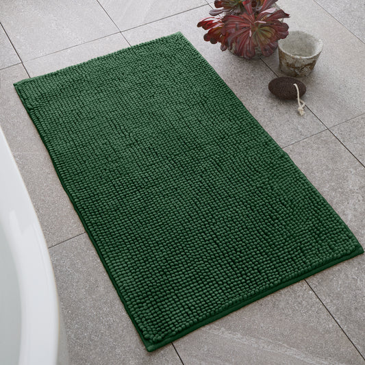 Bobble Textured Bath Mat in Dark Green