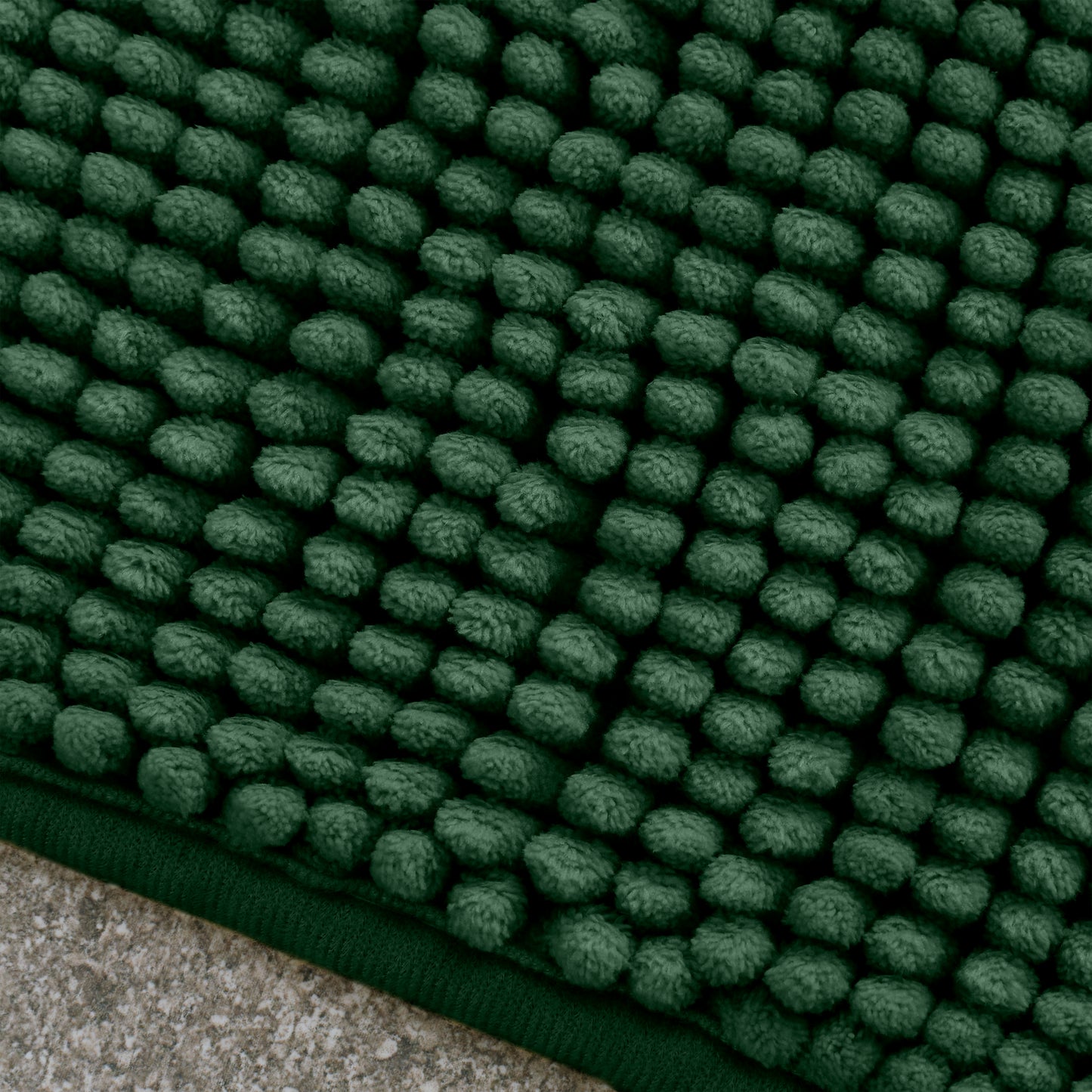 Bobble Textured Bath Mat in Dark Green