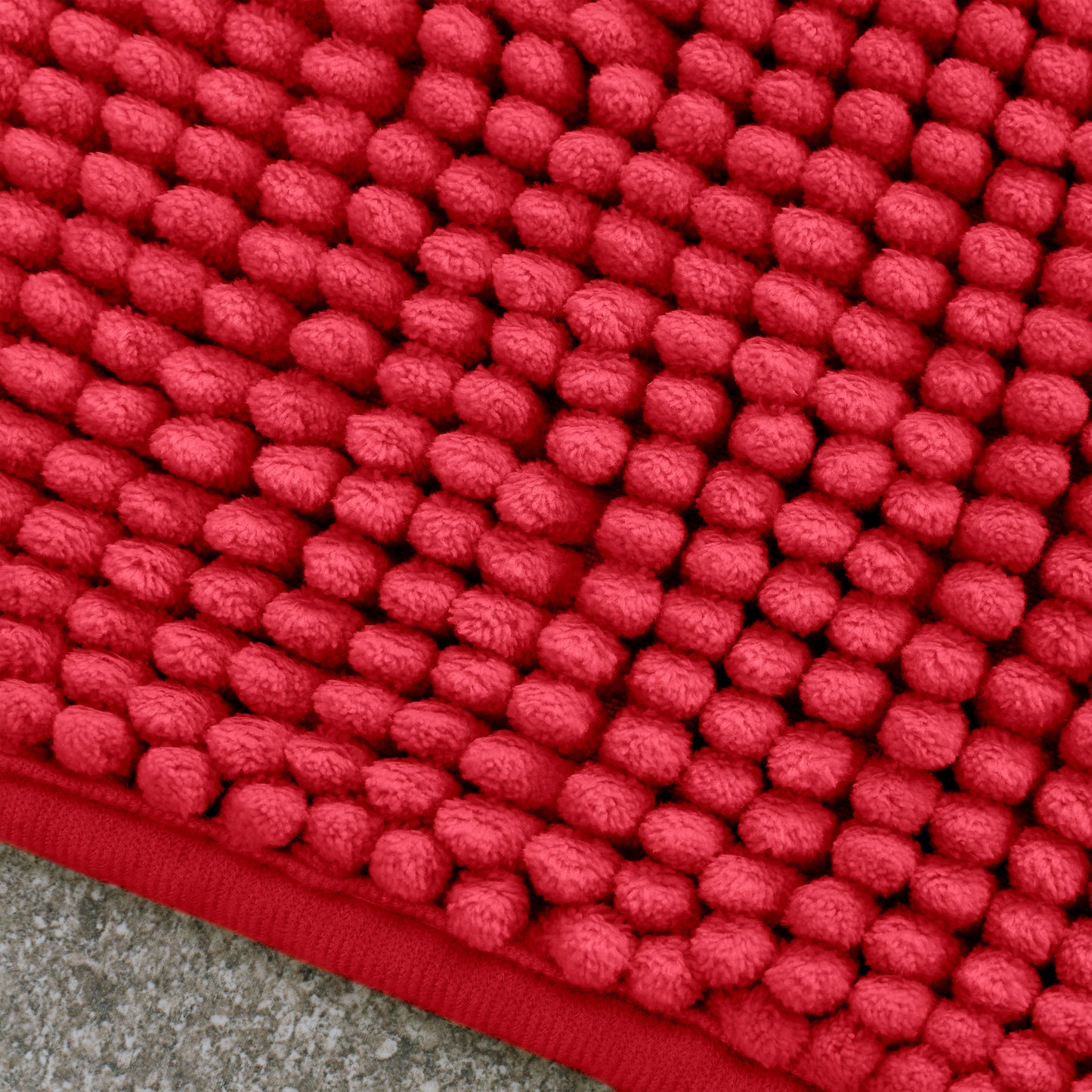 Bobble Textured Bath Mat in Red