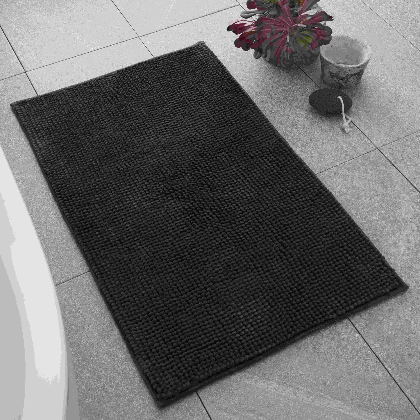 Catherine Lansfield Bobble Textured Bath Mat in Charcoal