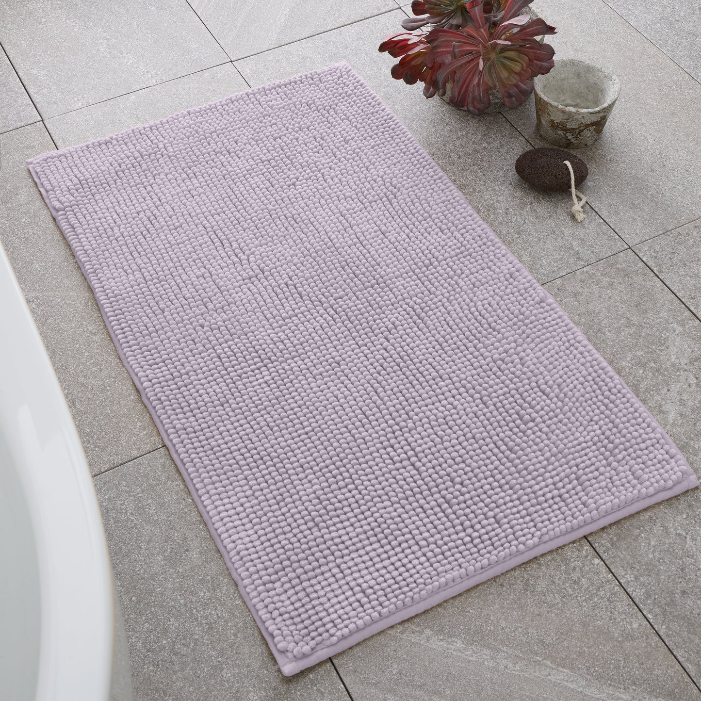 Bobble Textured Bath Mat Lilac