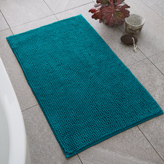 Bobble Textured Bath Mat Teal Green