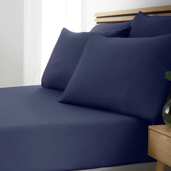 So Soft Non Iron Fitted Sheet Navy