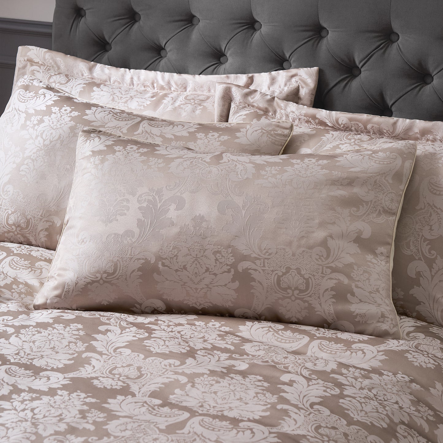 Damask Jacquard Duvet Cover Set in  Champagne Gold by Catherine Lansfield