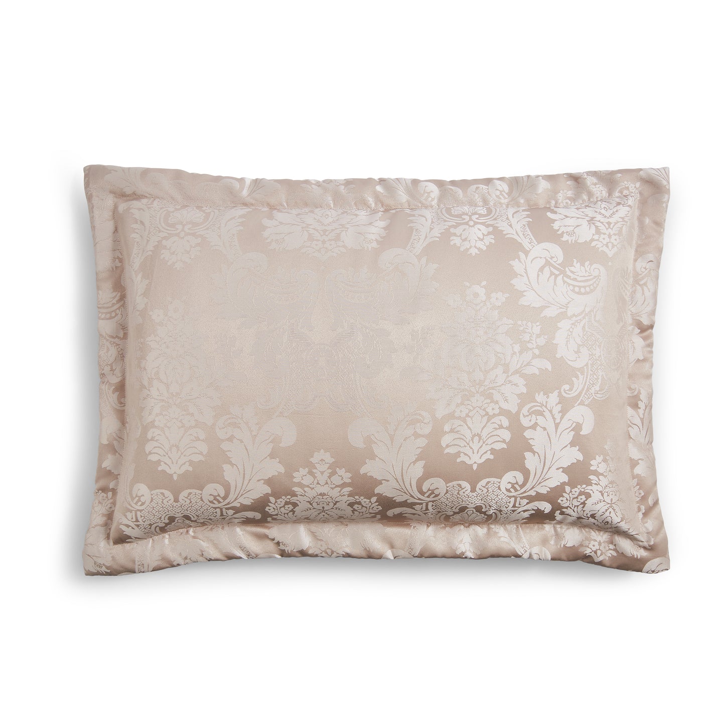 Damask Jacquard Quilted Pillow Sham Pair in Champagne Gold by Catherine Lansfield