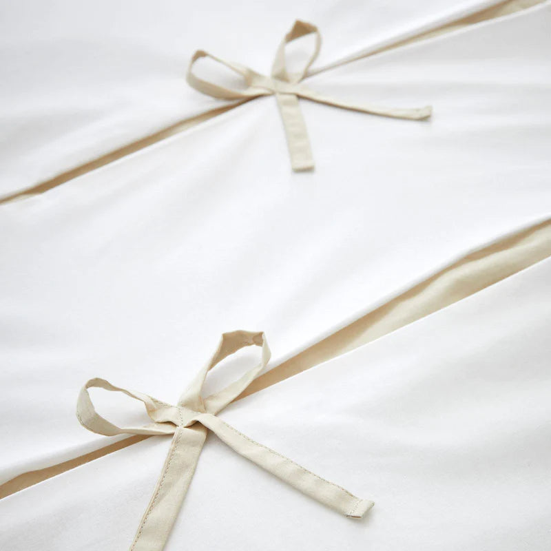 Milo Bow Natural Duvet Cover Set by Catherine Lansfield