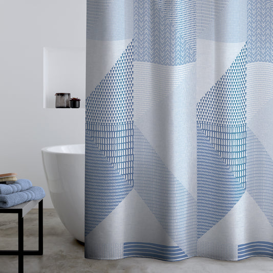 Catherine Lansfield Larsson Geo Shower Curtain in Blue