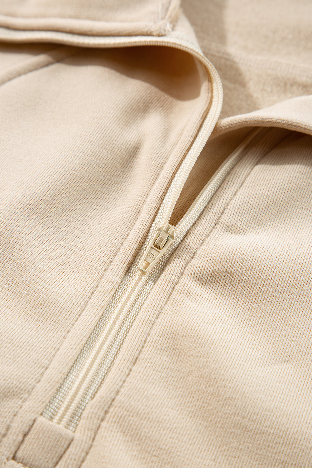 Zip Up Stand Collar Ribbed Thumbhole Sleeve Sweatshirt - 12 Colours Available