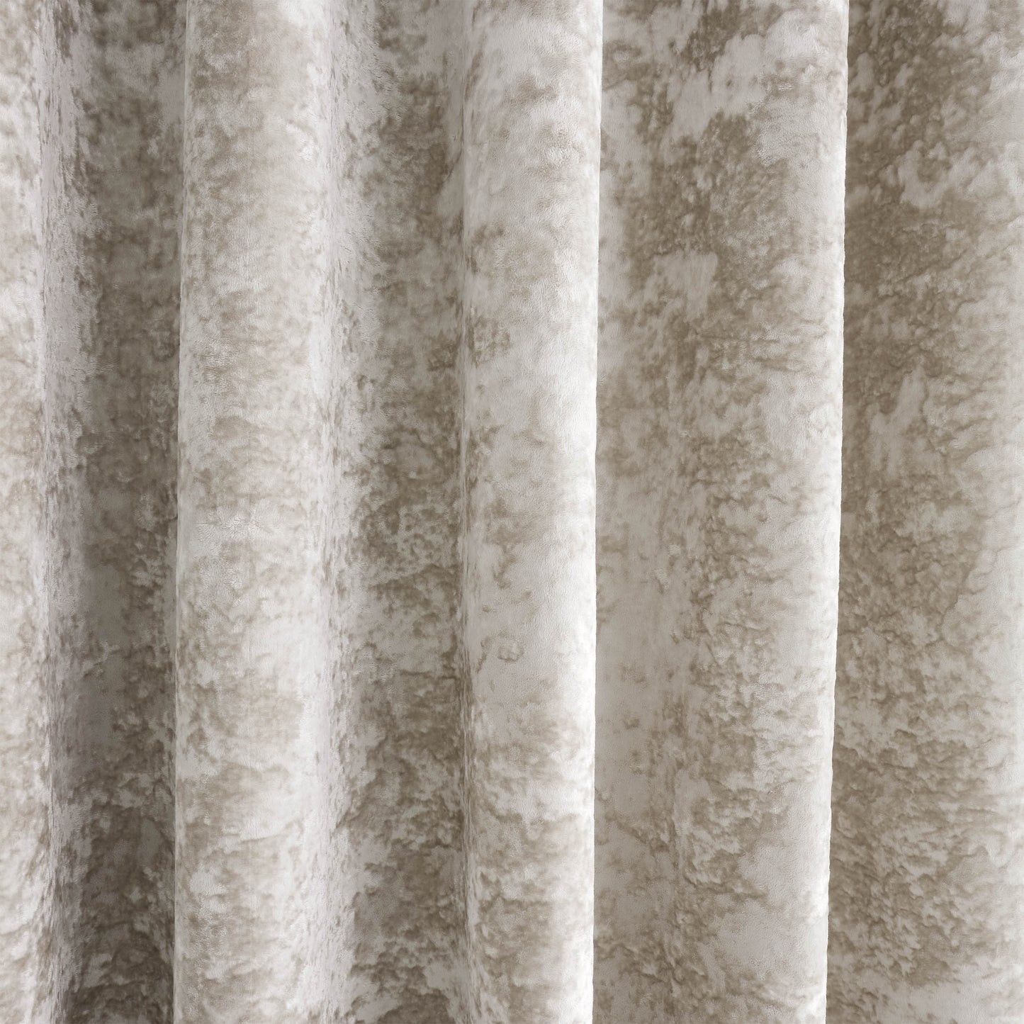 Crushed Velvet Lined Eyelet Curtains in Natural by Catherine Lansfield