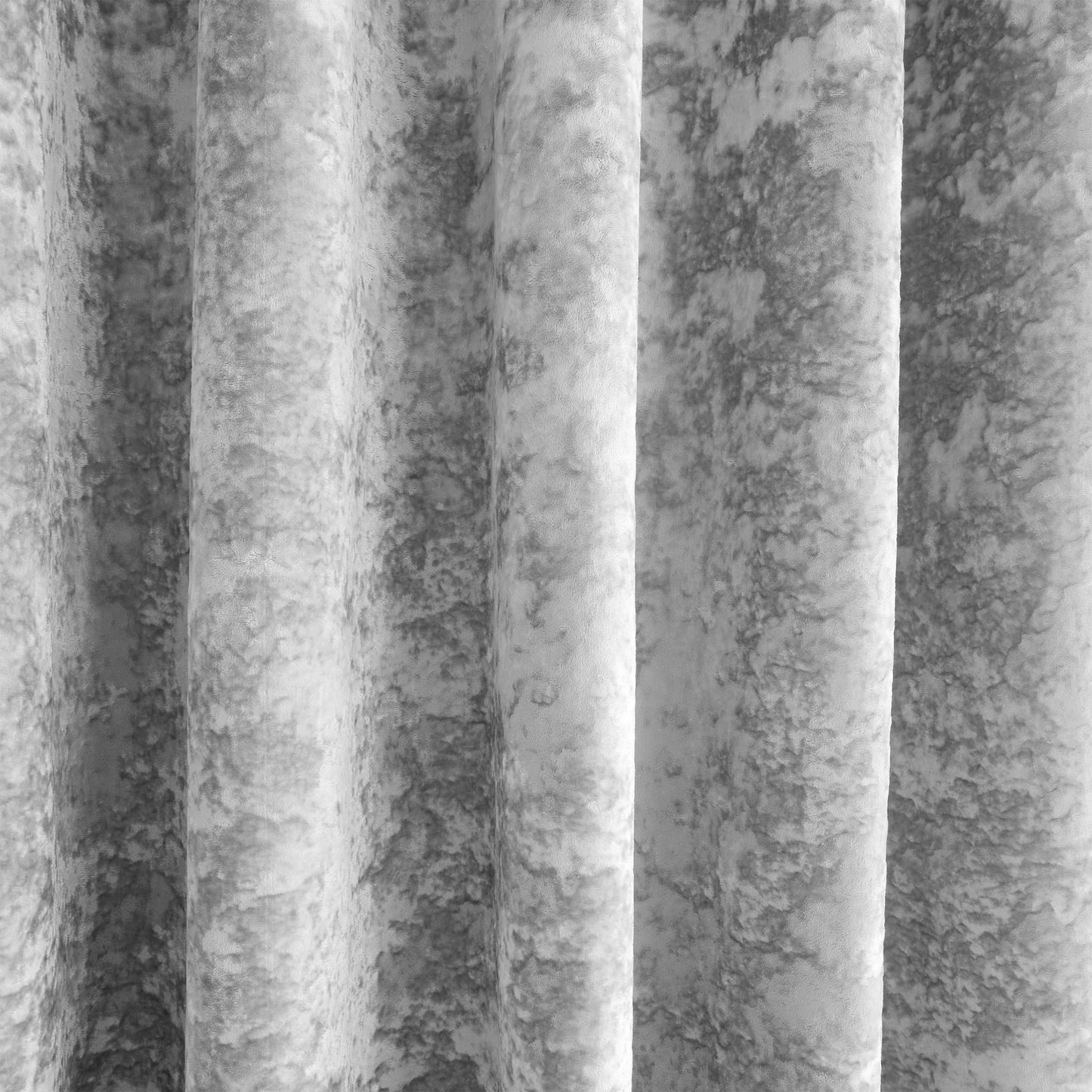 Crushed Velvet Eyelet Curtains in Silver by Catherine Lansfield