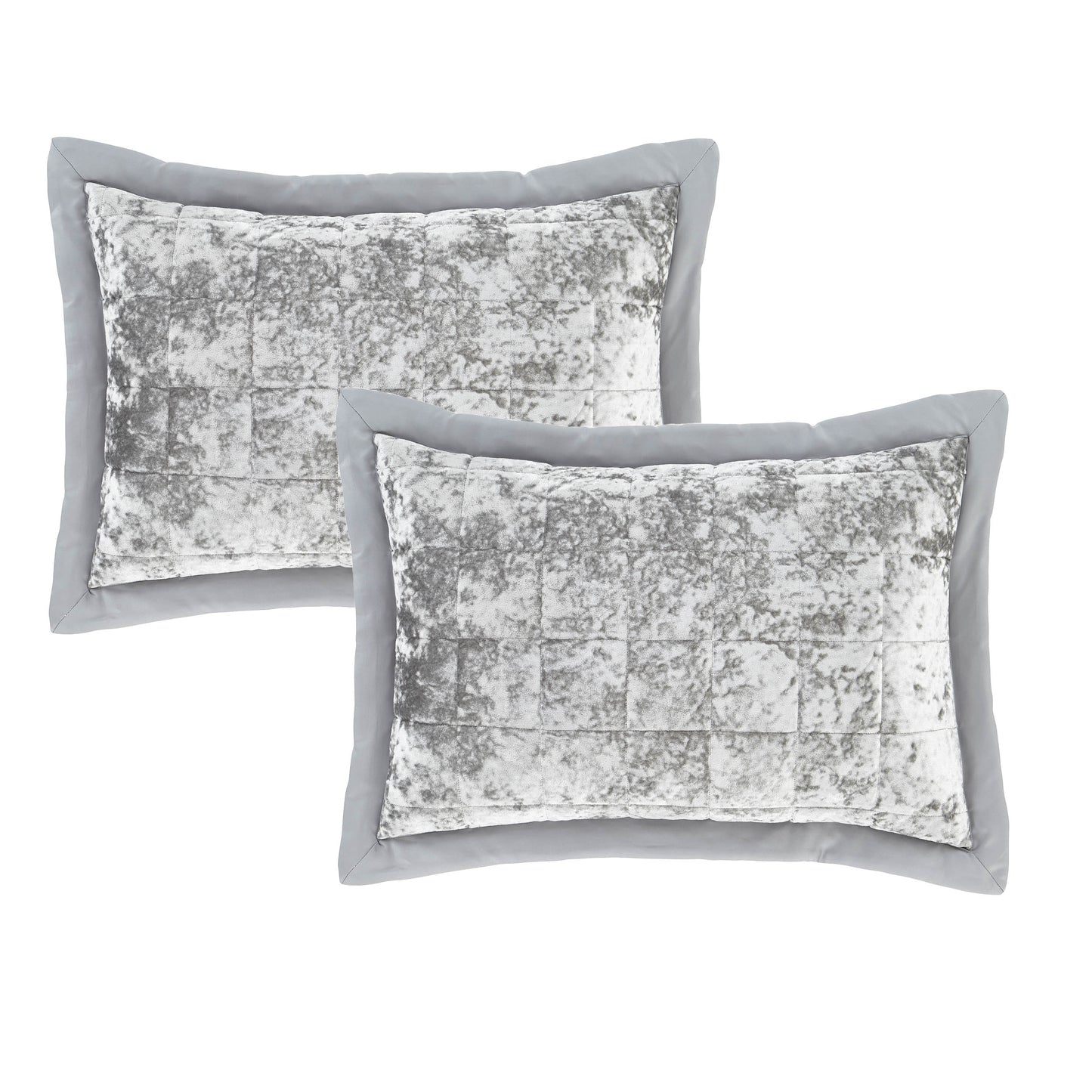 Crushed Velvet Pillow Sham Pair in Silver by Catherine Lansfield