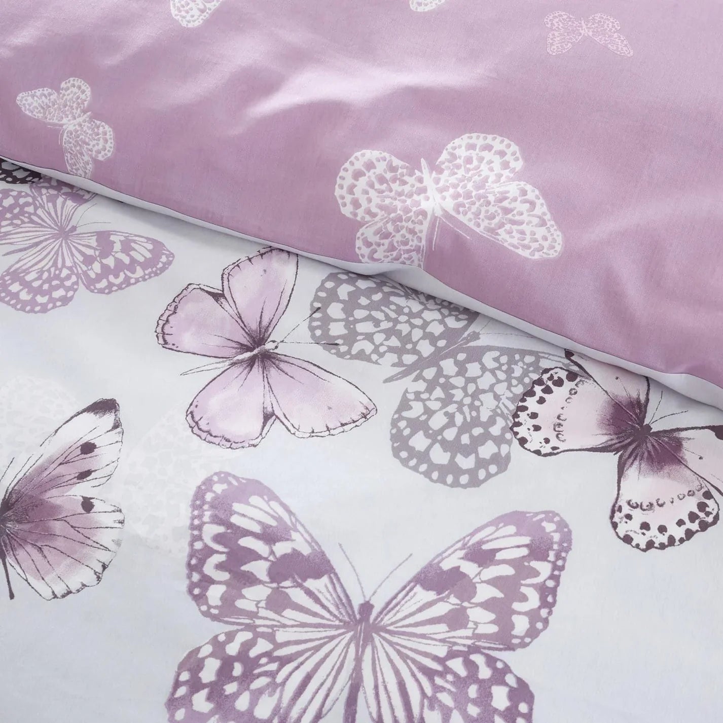 Scatter Butterfly Reversible Heather Duvet Cover Set by Catherine Lansfield