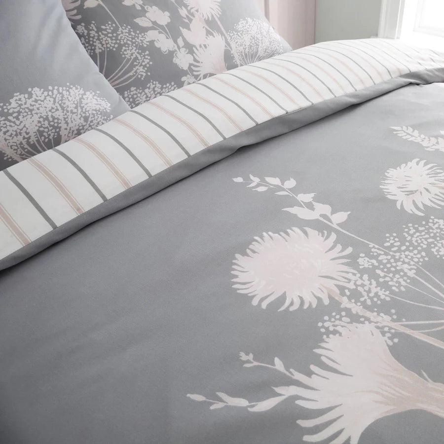 Meadowsweet Floral Grey Duvet Cover Set by Catherine Lansfield