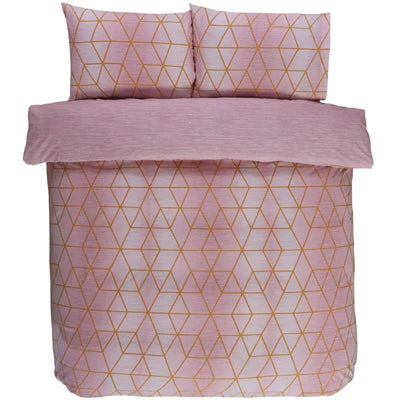 Calvin Geometric Ombre Blush Pink Duvet Cover Set