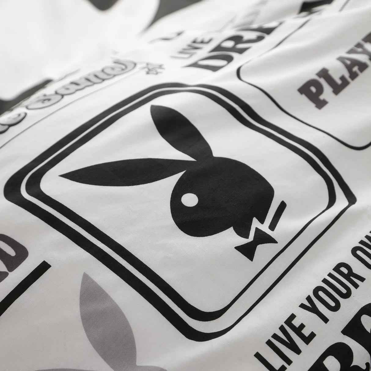 Classic Bunny Black & White Duvet Cover Set by Playboy