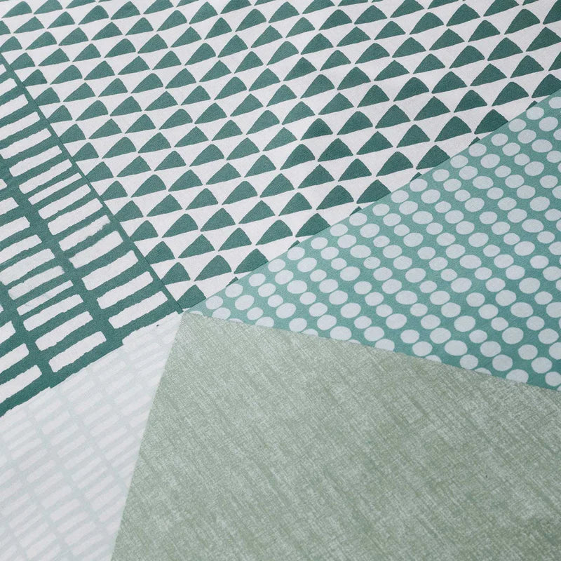 Larsson Geo Geometric Green Duvet Cover Set by Catherine Lansfield