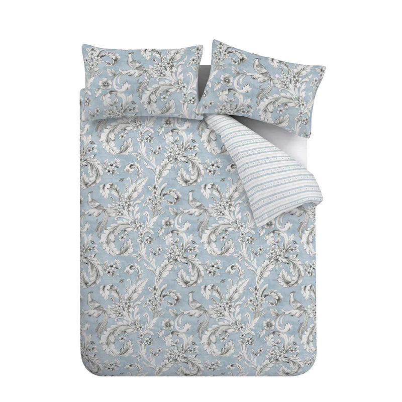 Regal Floral Blue Duvet Cover Set - Bridgerton By Catherine Lansfield