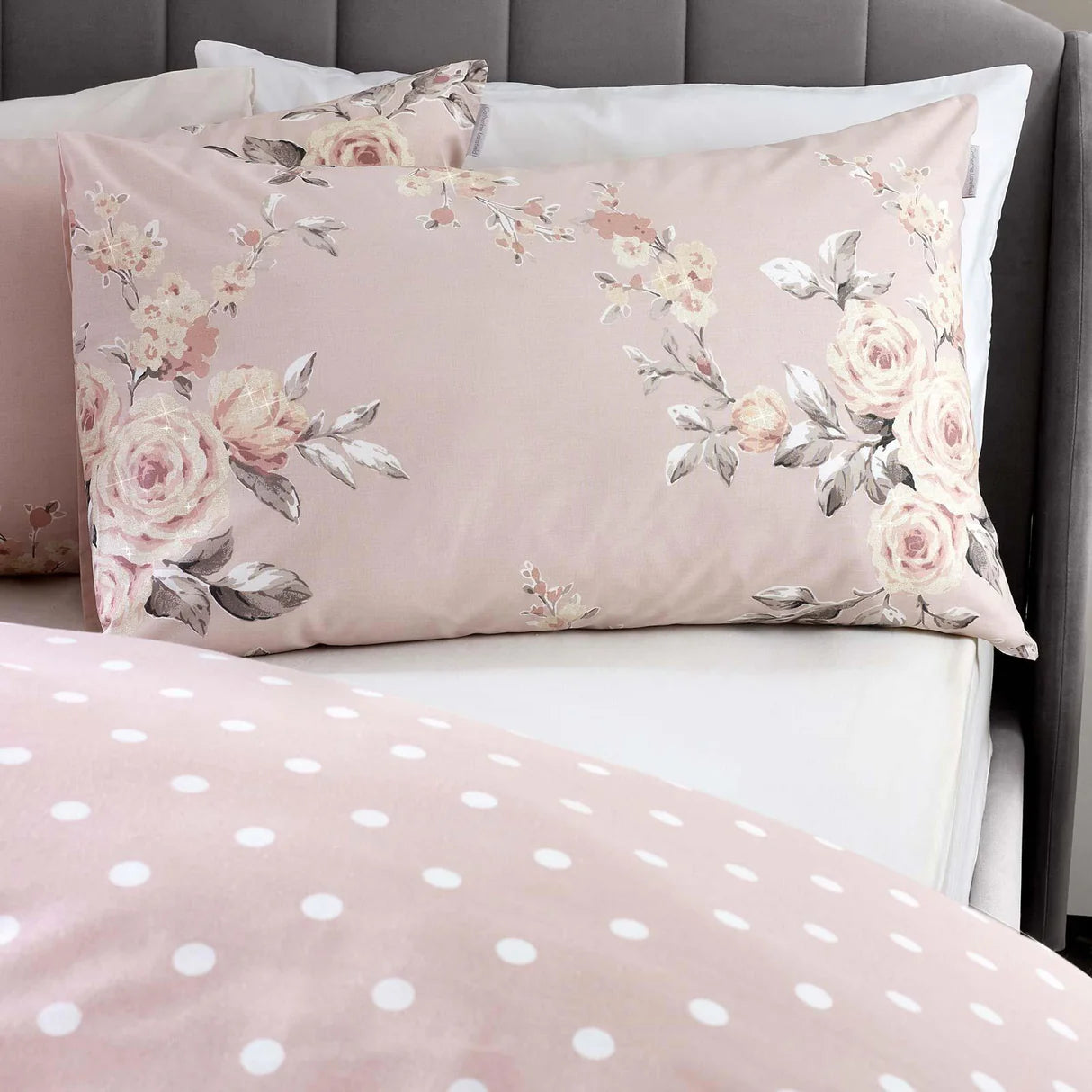 Canterbury Floral Reversible Blush Duvet Cover Set by Catherine Lansfield