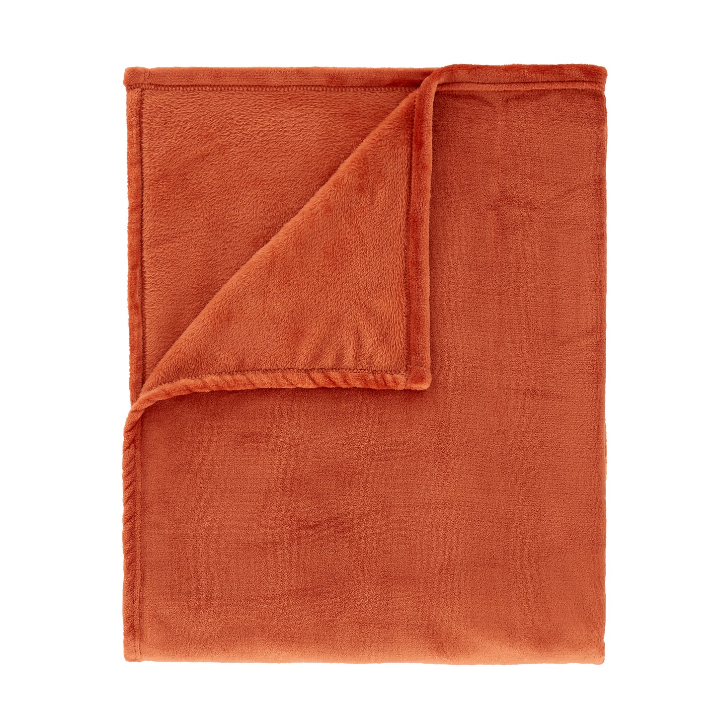 Velvet Touch Raschel Blanket Throw in Burnt Orange by Catherine Lansfield