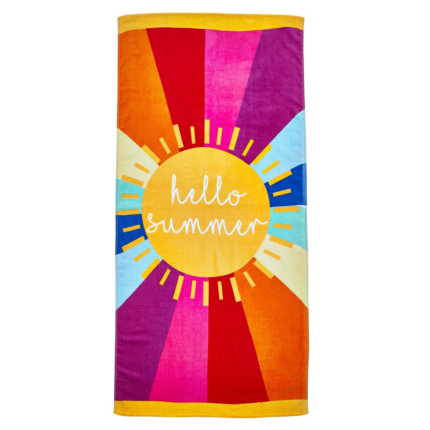 Hello Summer Cotton Beach Towel in Multi by Catherine Lansfield