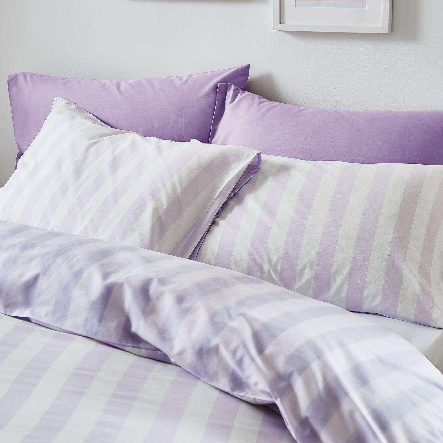 Lilac Stripe Tease Duvet Cover Set by Sassy B