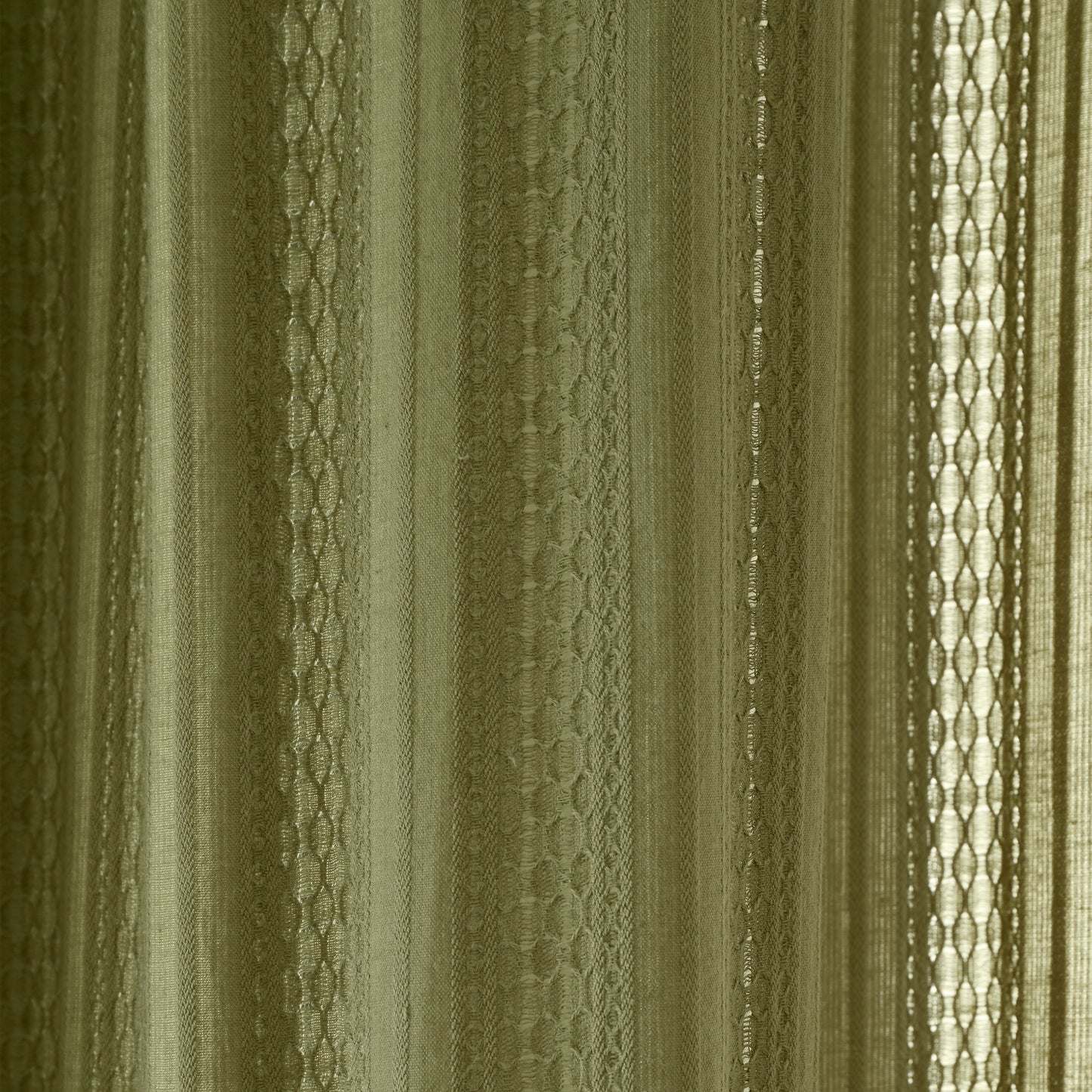 Zofia Broderie Cotton Anglaise Tab Top Voile Curtain Panel in Olive by Pineapple Elephant