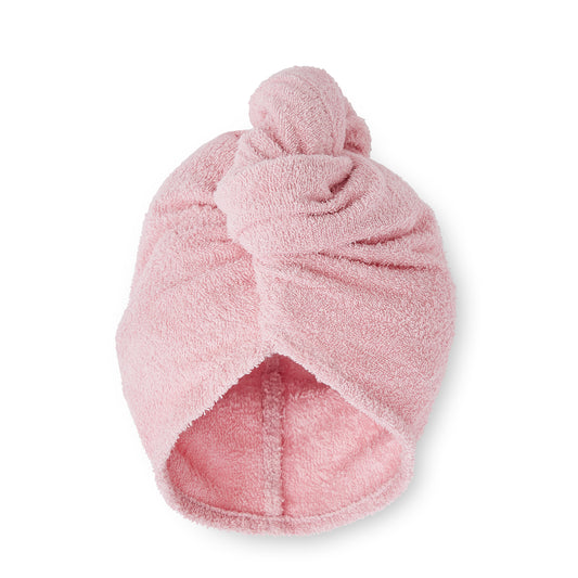 Catherine Lansfield Quick Dry Cotton Turbie Head Wrap Towel Pair in Pink