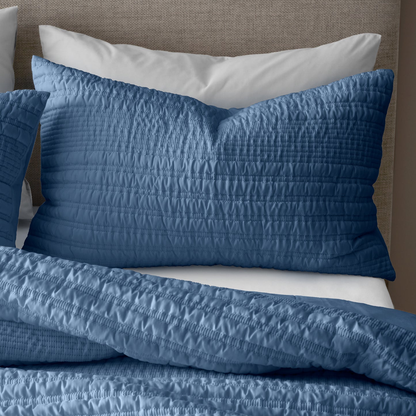 Lennon Stripe Duvet Cover Set in Lansfield Blue by Catherine Lansfield