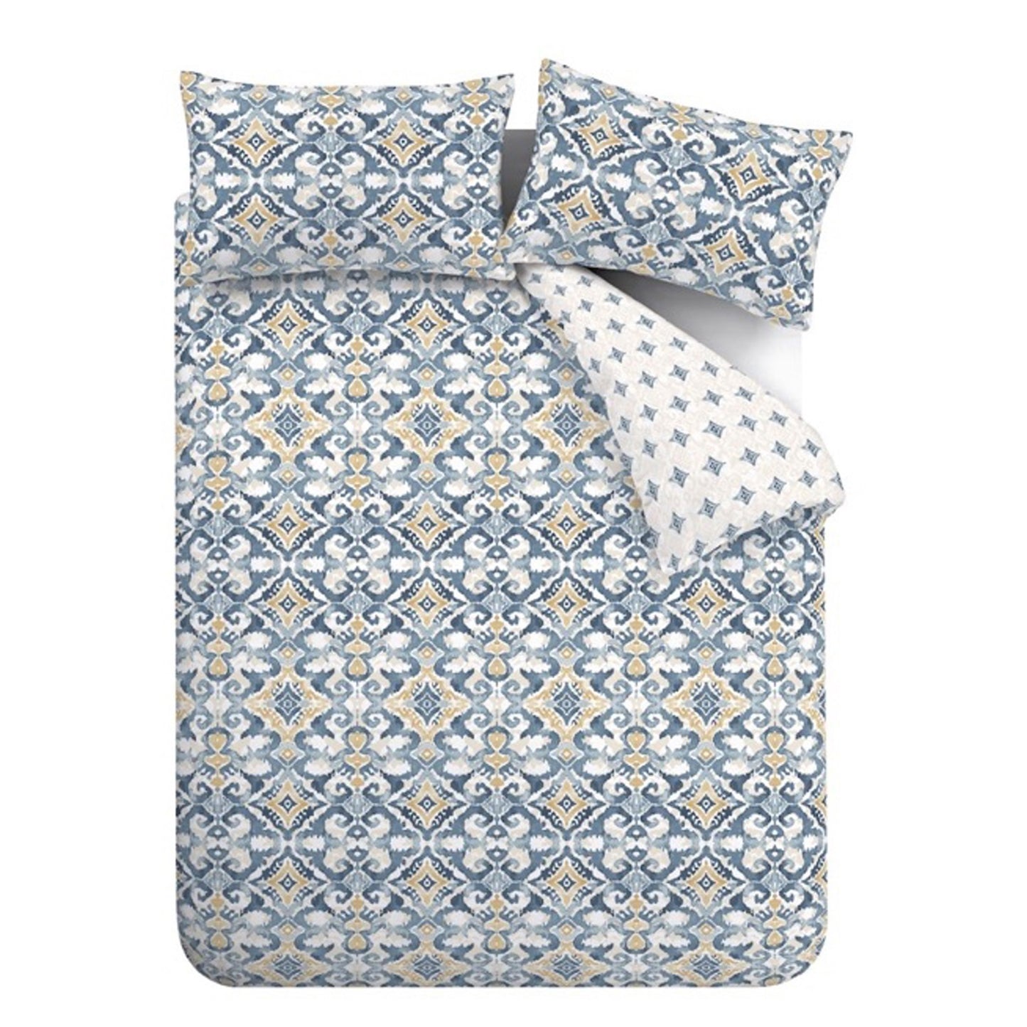 Inara Ikat Duvet Cover Set by Pineapple Elephant in Indigo Blue