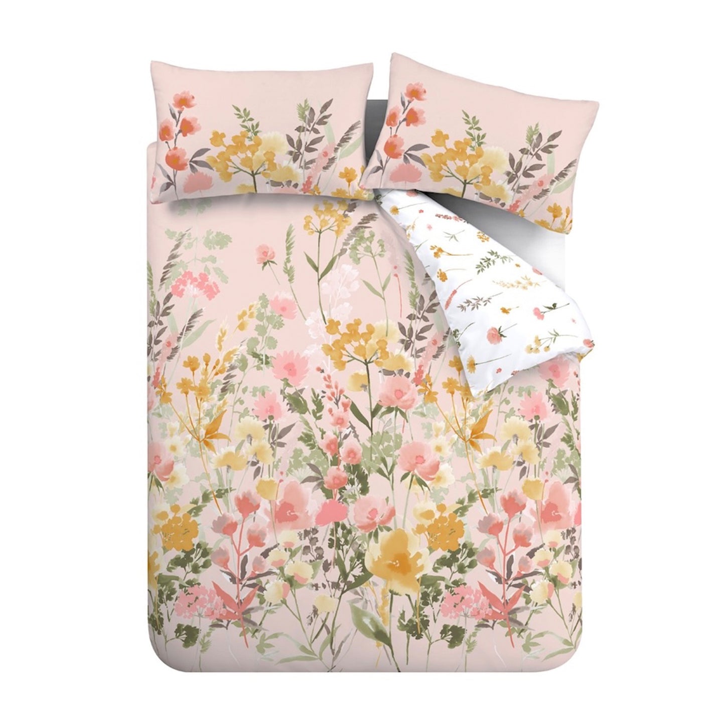 Countryside Floral Reversible Duvet Cover Set in Pink by Catherine Lansfield