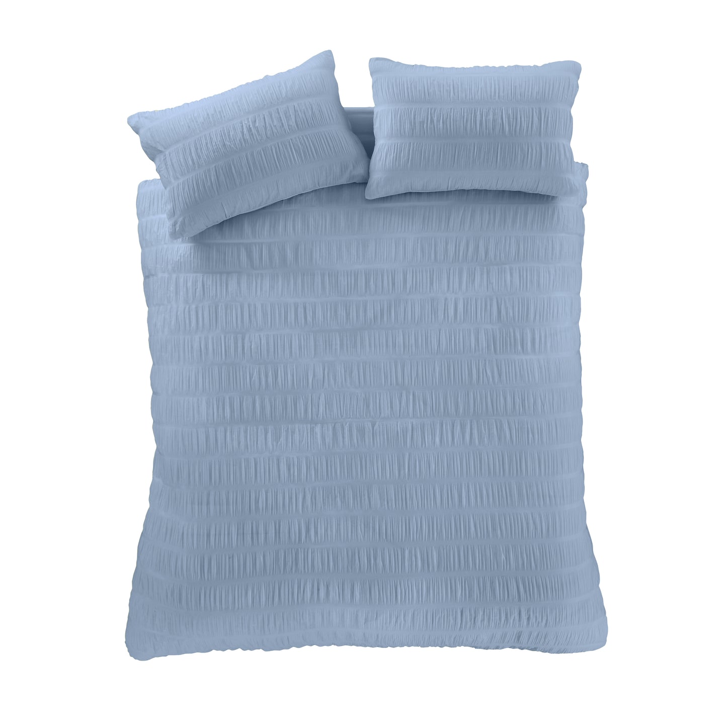 Seersucker Duvet Cover Set in Lansfield Blue by Catherine Lansfield