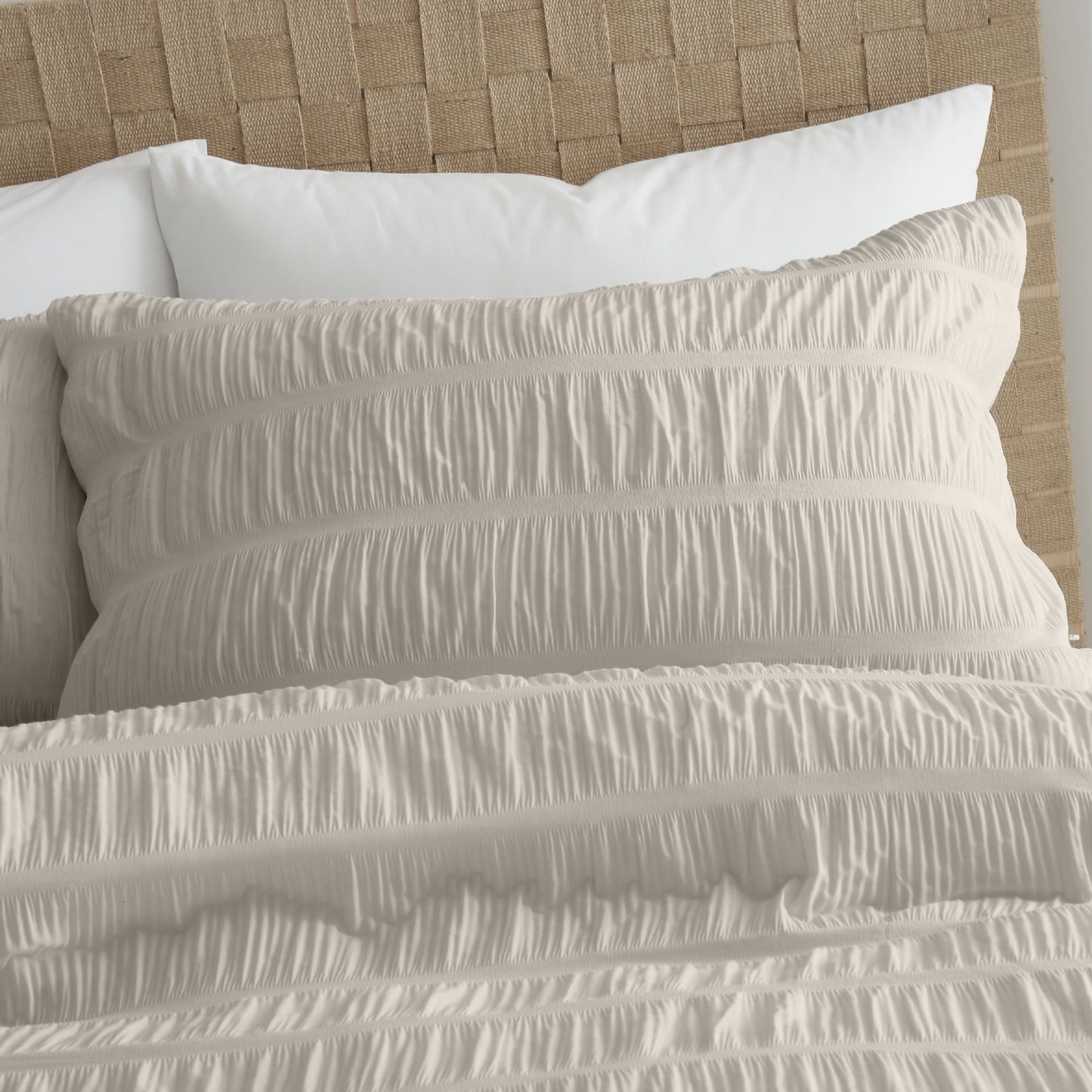 Seersucker Duvet Cover Set in Natural by Catherine Lansfield