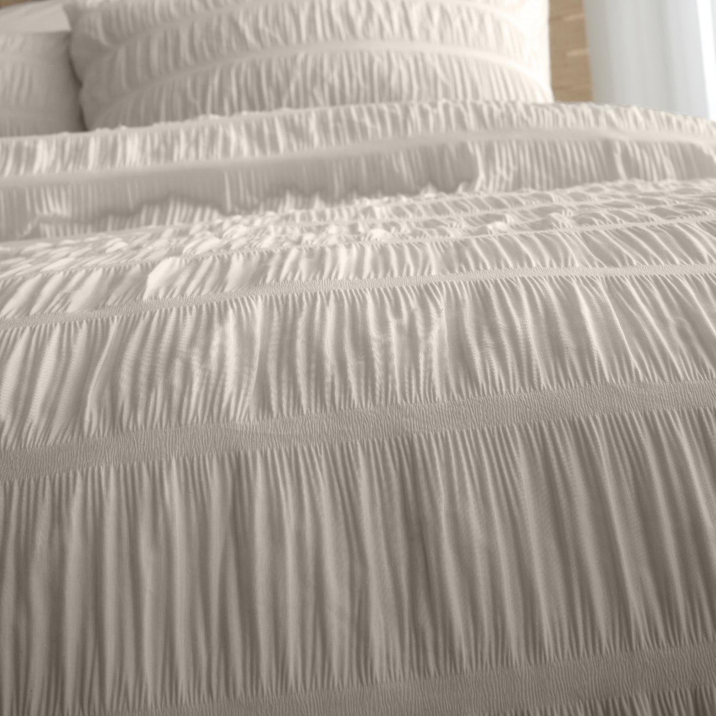 Seersucker Duvet Cover Set in Natural by Catherine Lansfield