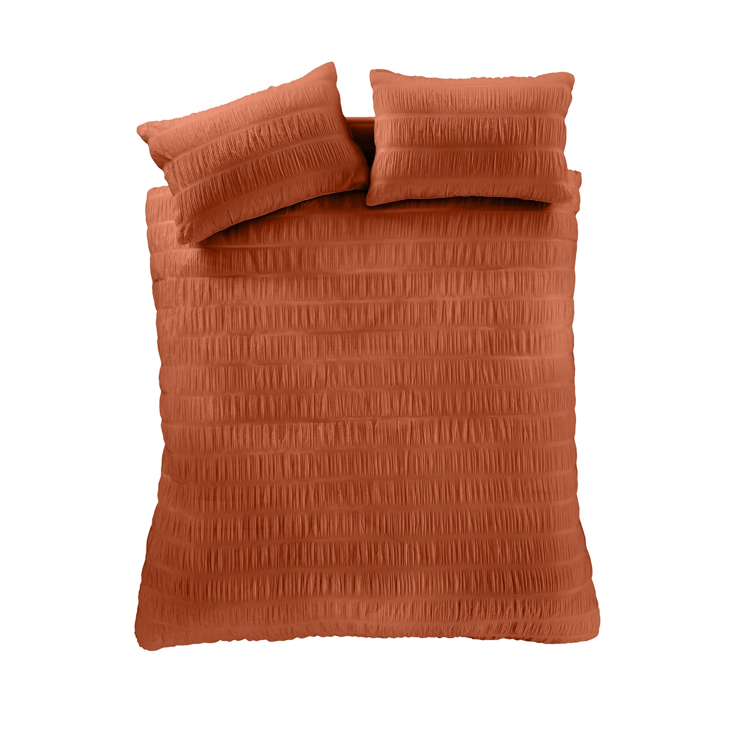 Seersucker Duvet Cover Set in Terracotta by Catherine Lansfield